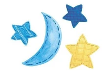 25 Baby Celestial Moon Stars WALLIES CUTOUTS