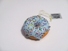 NWT KURT ADLER SOFT FOAM DONUT ORNAMENT AQUA BLUE FROSTING W/ SPRINKLES