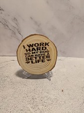 Laser Engraved Wood Slices Approximately 3.8 to 4.7 Inches New Handmade