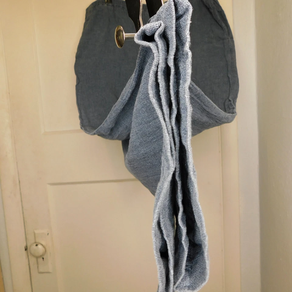 Pantalones Eskandar Talla 1 Pierna Ancha Azul Lino Seda Lagenlook Arte para Usar Foto 2 de 4