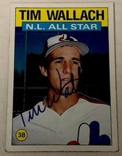 TIM WALLACH 1986 TOPPS AUTOGRAPHED SIGNED AUTO BASEBALL CARD ALL STAR EXPOS