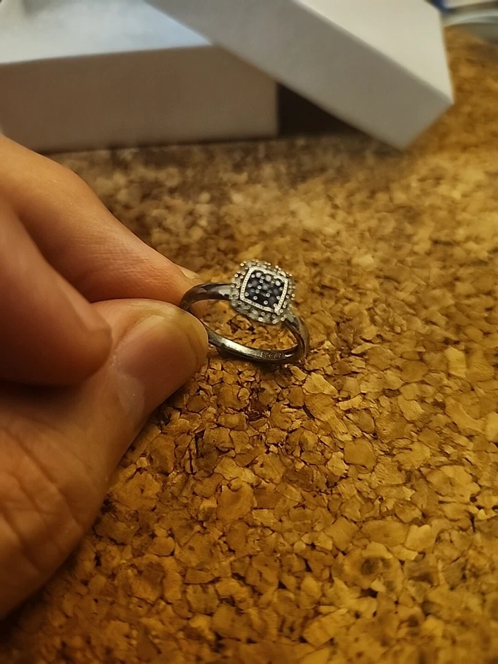 Lorenzo серебро 925 пробы синий и белый сапфир размер 7 - Изображение 2 из 4