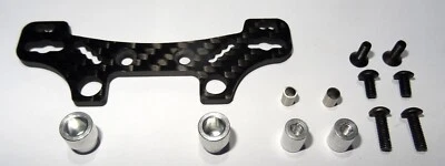 TAMIYA TT02 TT02D TT02R CARBON FIBRE SHOCK TOWER FRONT/REAR & HARDWARE UK SELLER