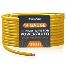 InstallGear 14 Gauge OFC Primary Remote Wire 100 Feet Yellow House Car RV