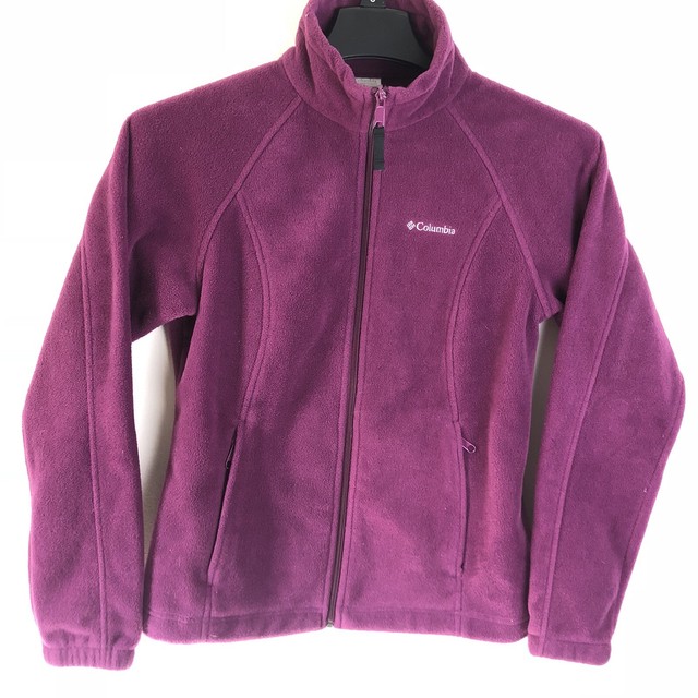 Columbia Women's Solid Plum Purple Full Zip Fleece Jacket Size Medium