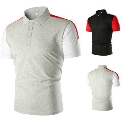 ZONBAILON Men's Color Contrast Summer Sports Classic Polo Shirt Short Sleeve