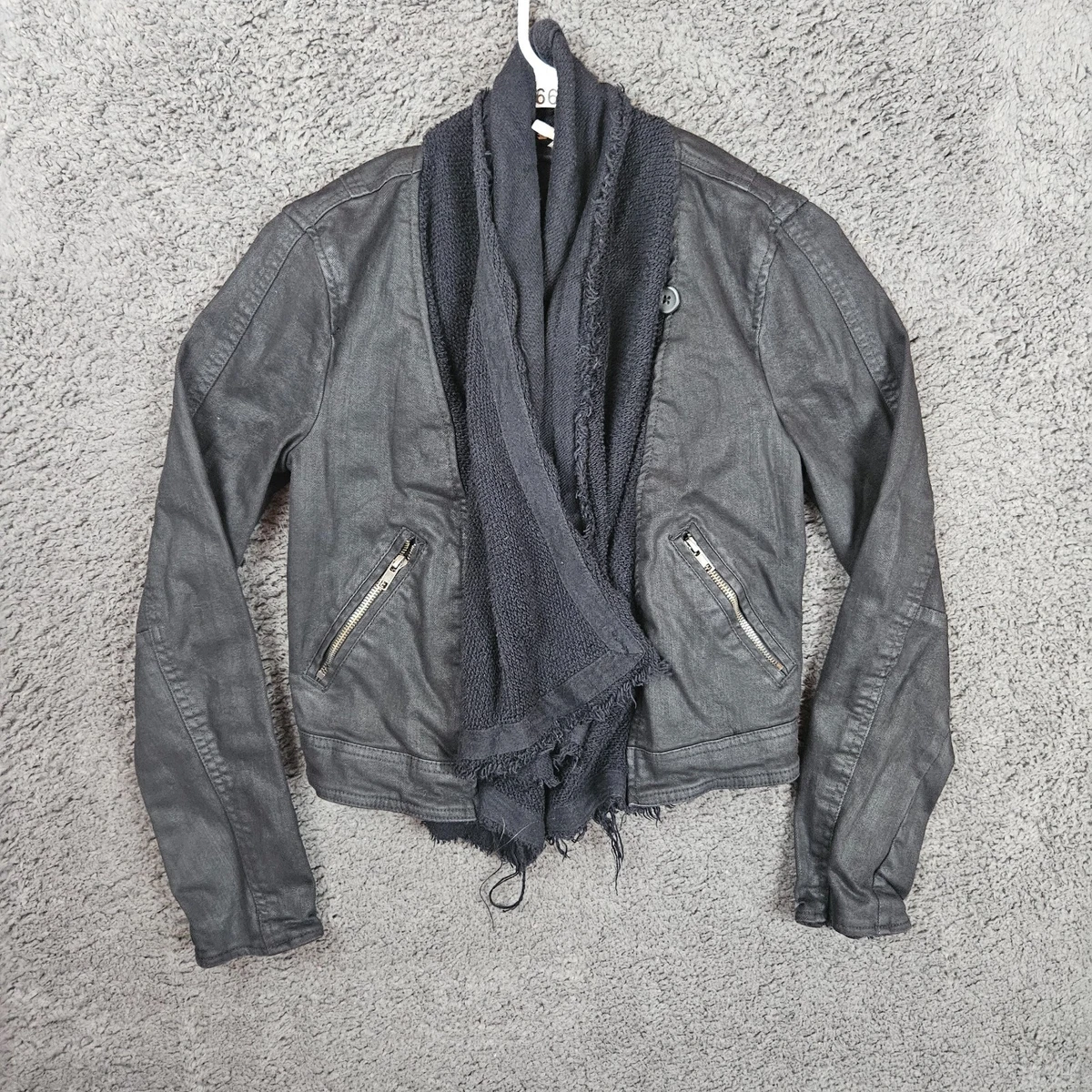 Veste Motard Free People – Drape Avant Cireuse – Noire – Taille 2 – Modèle OB418010