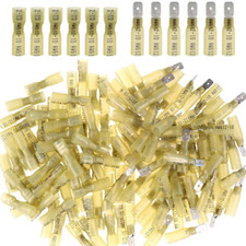 100pcs Yellow Spade Terminals Female Male Heat Shrink Wire Connectors 10-12AWG