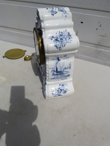 Antique Ansonia Delft Porcelain Clock Pat. 1882 - Picture 5 of 10