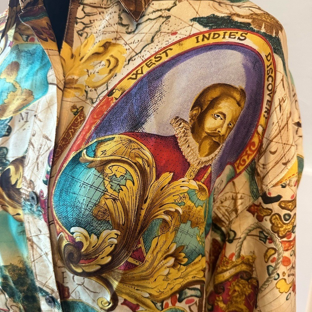 Studio Multicolor Artistic Button Down Shirt - image 3