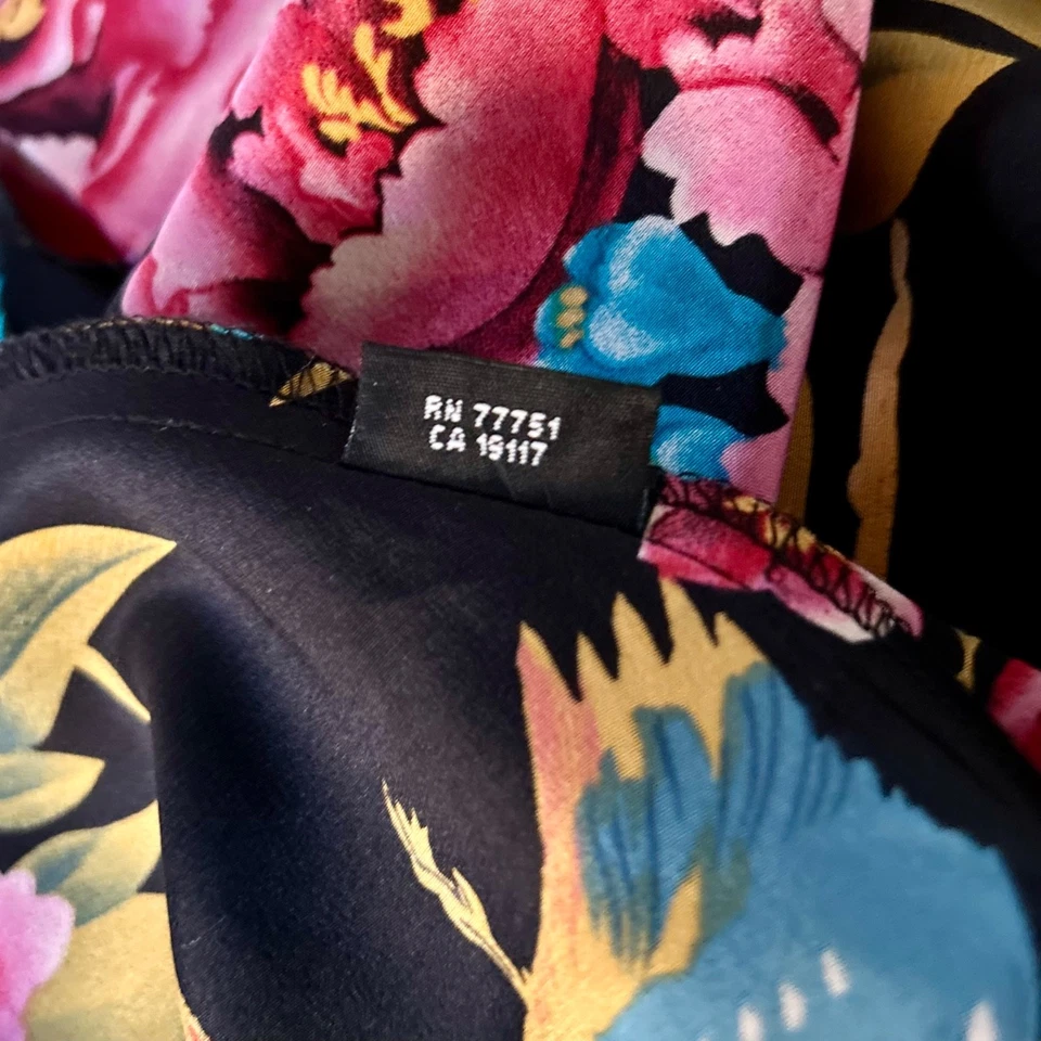 Vestido Vintage Años 90 Betsey Johnson Seda Floral Multicolor, S Foto 4 de 4