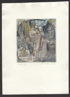 38)Nr.090 Exlibris Ex Libris Bookplate David Bekker Act Art C4/C7 signiert