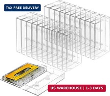25-Pack Audio Cassette Storage Cases - Clear Plastic Cassette Tape Cases