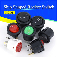 LED Round Rocker Switch ON/OFF 20mm 12V 24V Car Boat Van Dash 2/3/4 Pin 1-20PCS
