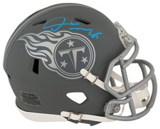 Derrick Mason Signed Titans SLATE Riddell Speed Mini Helmet - (SCHWARTZ COA)
