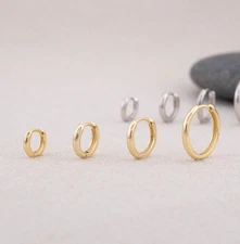 Simple small huggie hoops 14K gold fill over Sterling Silver 925