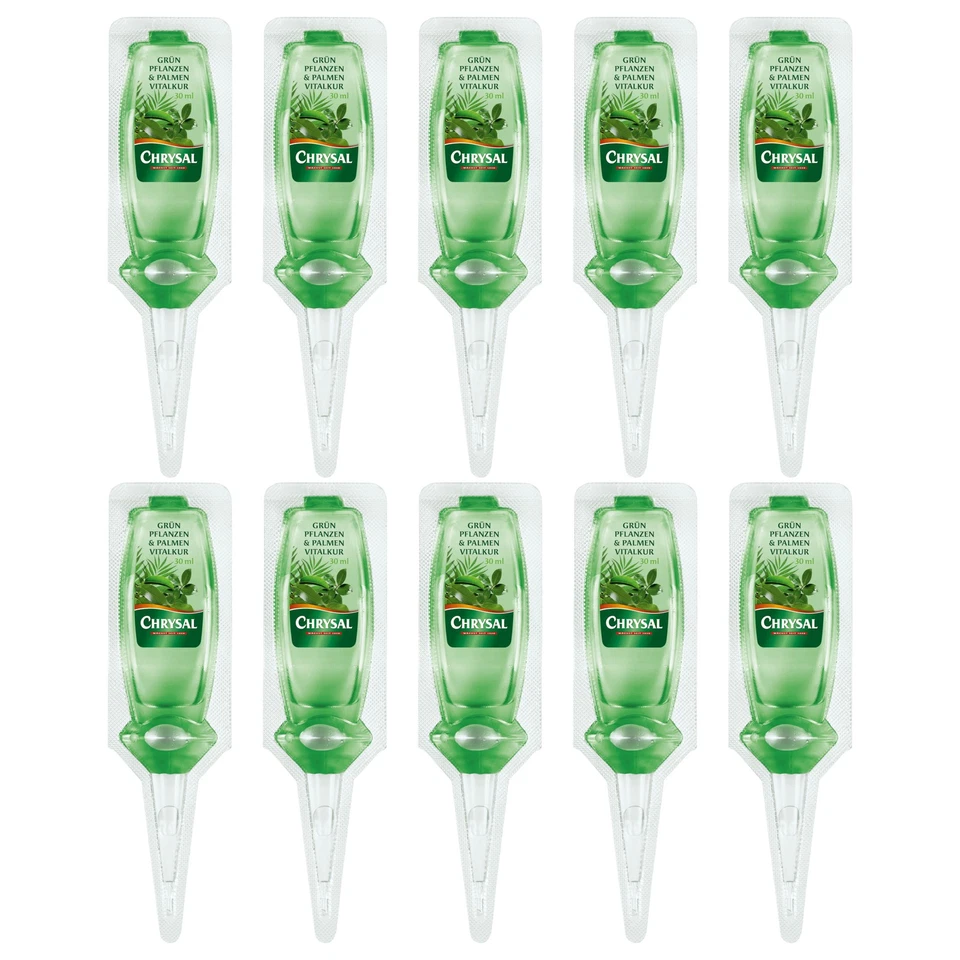 Chrysal Grünpflanzen und Palmen Vitalkur 10x 30 ml Gebrauchsfertiger Dünger