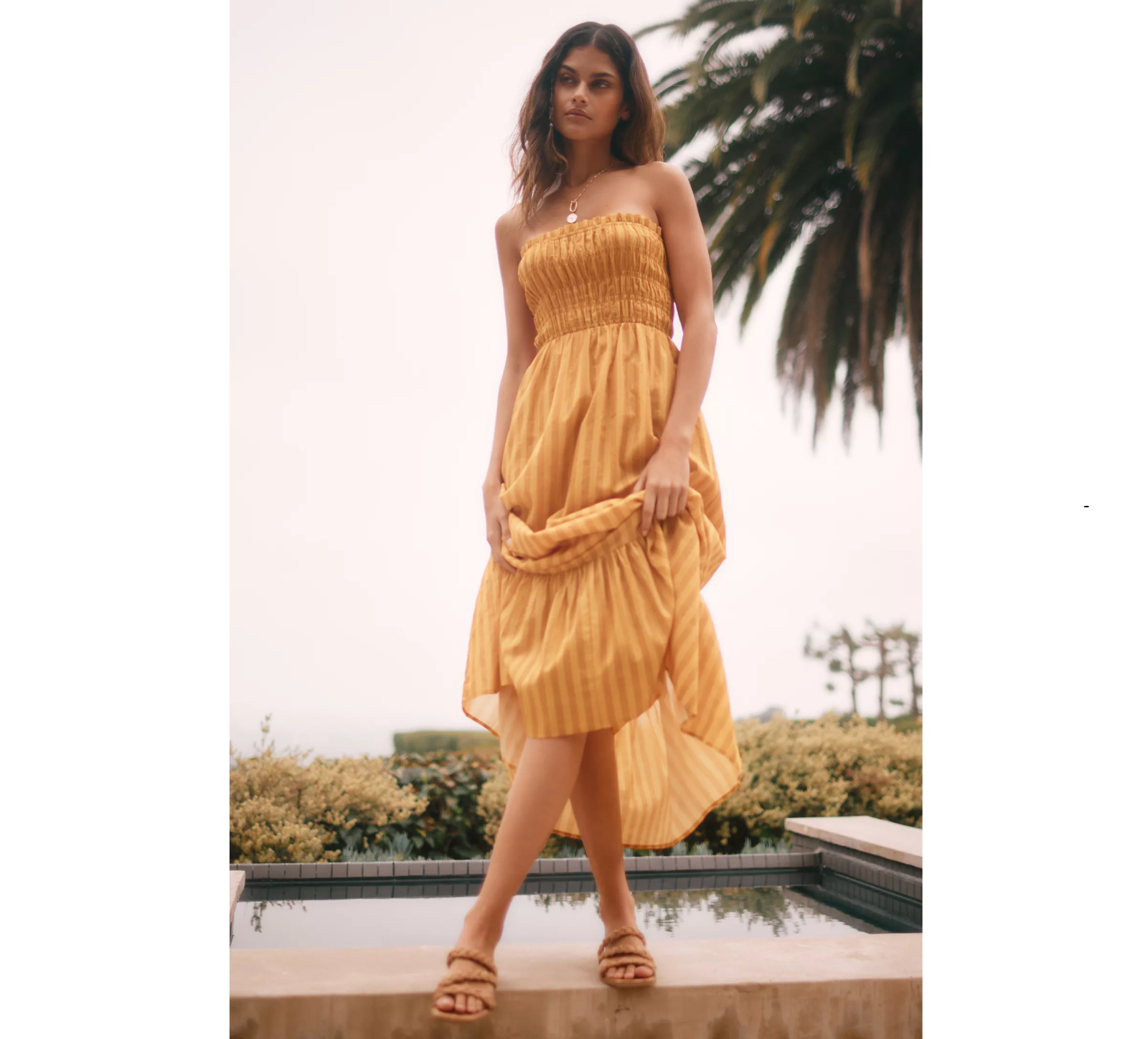 Anthropologie Yellow Charlie Holiday Mariana Strapless Midi Dress Size 6