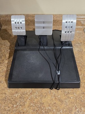 TESTED, WORKING, Thrustmaster T3PA Racing Wheel Pedal Set Wired Black Silver 