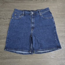 Vintage Levi's 550 Mom Shorts Women Sz 12 32x7 Stretch Denim Blue Jean High Rise