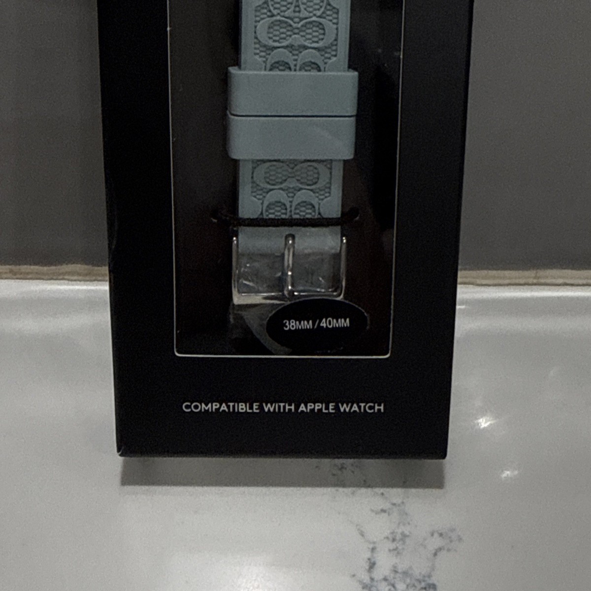 NWT Coach Soft Blue Embossed Logo Silicone Apple Watch Strap Band  display picture 1