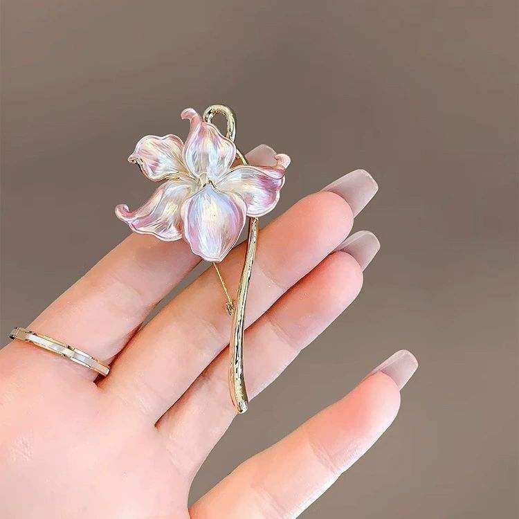 Bellissima Spilla Rosa Fiore Ninfea per Donna Moda Spilla Elegante foto 3