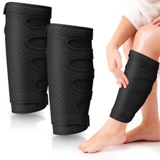 Hoolerry 2 Pcs Lymphedema Compression Wraps Calf Adjustable Brace 5 Strap Leg Wr