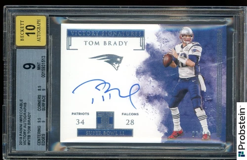 2019 Panini Impeccable Victory Tom Brady 7/10 BGS 9 w/ 10 ON CARD AUTO