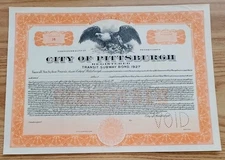 1927 City Of Pittsburgh Bond Transit Subway Pennsylvania Beautiful Specimen 