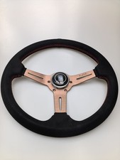 Suede Leather Black Spoke Deep Cone Sport Nardi 350mm 14 Steering Wheel Suede Leather Black Spoke Deep Cone Sport Nardi 350mm 14 Steering Wheel