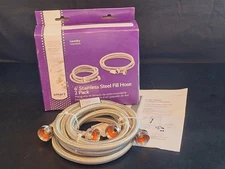 (2-Pack) Smart Choice 6' Stainless Steel Washing Machine Fill Hose 5304490736