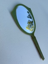Vintage Green Decorative Hand Mirror with Flo...