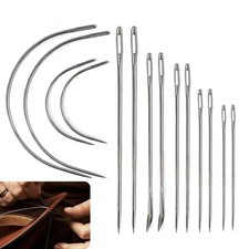 14PCS Heavy Duty Hand Sewing Needles Kit Leather Curved Needles DIY Repair