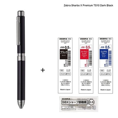 Zebra Sharbo X Premium TS10 DarkBlack Multistift-Set mit 0,5 Minen & Bleistif...