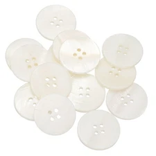 14Pcs Natural Shell Button, 4 Hole 23mm Round Mother of Pearl Buttons, White