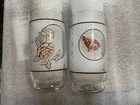 Vintage Anchor Hocking Butterfly And Rose Glasses Set Of 2 Asian, 10oz. 6”x2.5”