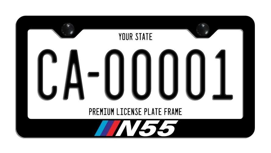 Marco de matrícula N55 muestra negra para BMW 135i 335i 235i 535i M2 X3 X5 640i Foto 4 de 4