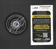 Andrew Ladd Signed Winnipeg Jets Official Game Puck JSA COA