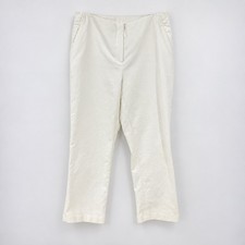 Chicos 1.5 So Slimming Crop Pant Size 10 White Minimalist Classic