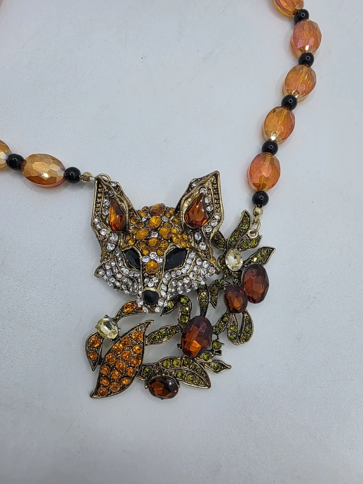 Schmuck Halskette Fuchs Strasssteine - Bild 4 von 4