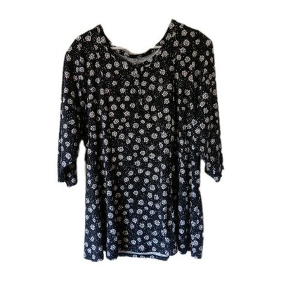 Lane Bryan 22/24 Pull Over Tunic Mini Dress 3/4 Sleeves Button Detail Soft Swing