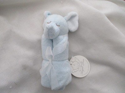 NEW Angel Dear Blue Elephant Lovey 14  Security Blanket 2005 TAGS FunBath