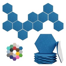 Hexagonal Acoustic Panels-12 Pack High-Density Sound Hex-12 Pack Yale Blue