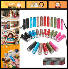 30-Pack Mini LED Flashlights, Aluminum Handheld Torches with Lanyard, Assorted C