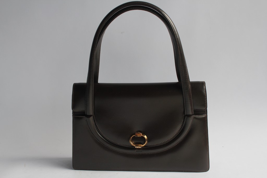 GUCCI Borsa a mano vintage in pelle marrone (44855)