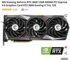 MSI GeForce RTX 3060 GAMING X TRIO 12GB GDDR6 - Tested, Graphics Card