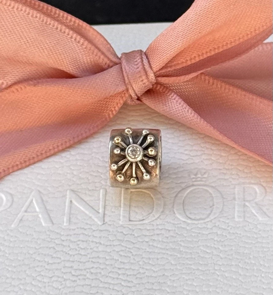 Original Pandora Charm bicolor „Stern“ 925 silber, 14 Karat gold #790188CZ