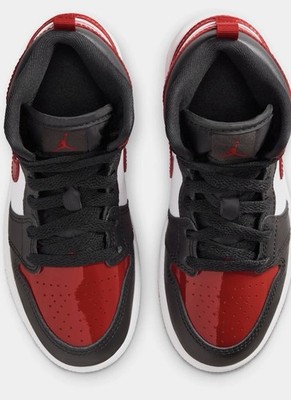 JORDAN 1 MID SE (PS) BLACKNARSITY RED-WHITE NOIR/BLANC/ARSITY ROUGE