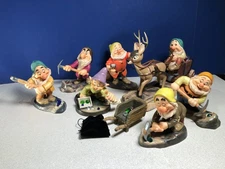 WDCC Disney SET OF 8 SNOW WHITE AND THE SEVEN DWARFS JEWEL MINING w/Boxes & COAs