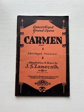 Vintage Carmen Sheet Music - Complete Score and Orchestra Parts by JS Zamecnik